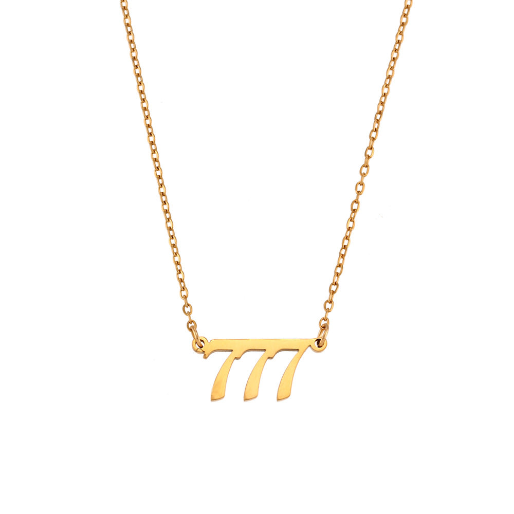 Fashion Number Geometric Stainless Steel 18K Gold Plated Necklaces