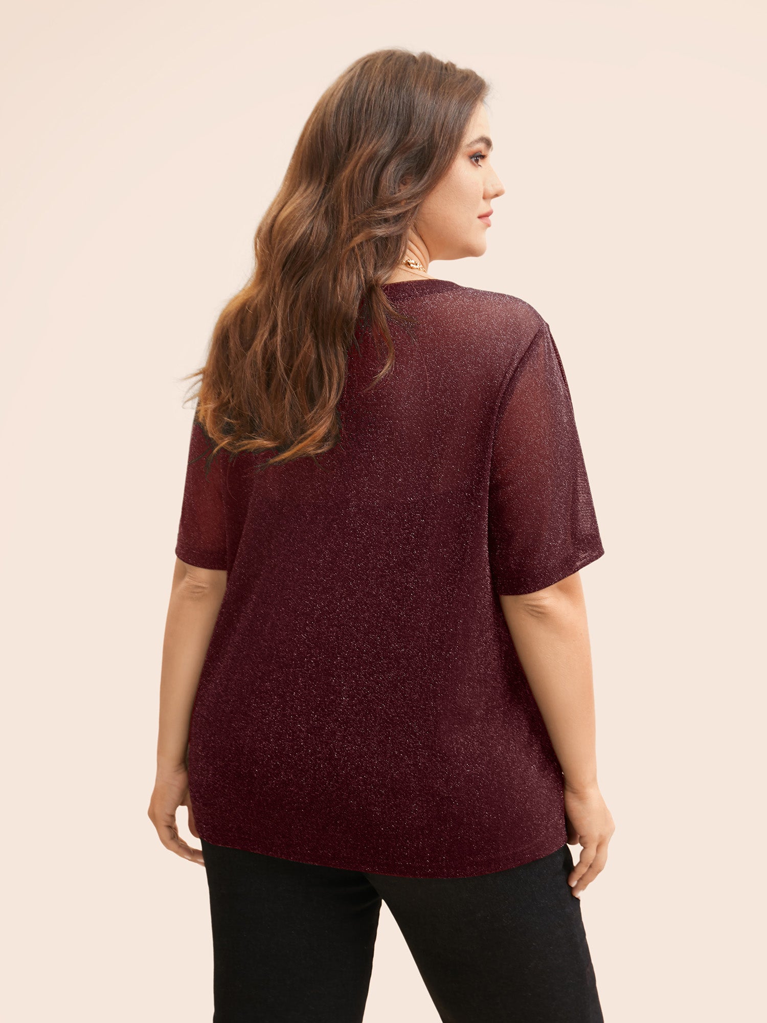 Round Neck Luxe Mesh T-shirt