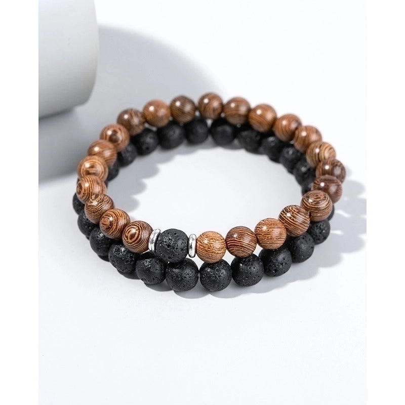 Fashion Heart Shape Agate Beaded Bracelets 1 Set