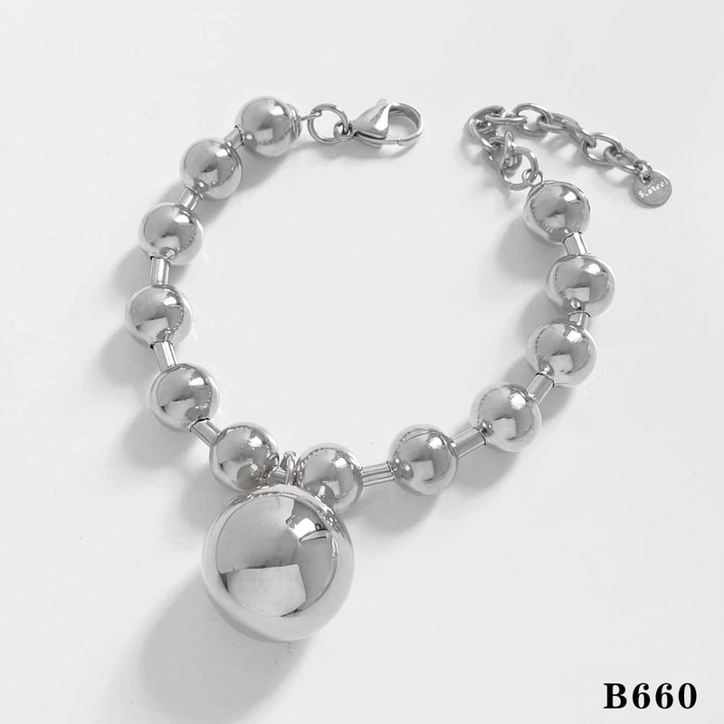 Vacation Modern Style Pentagram Round Heart Shape 304 Stainless Steel 16K Gold Plated White Gold Plated Gold Plated Plating Bracelets Necklace
