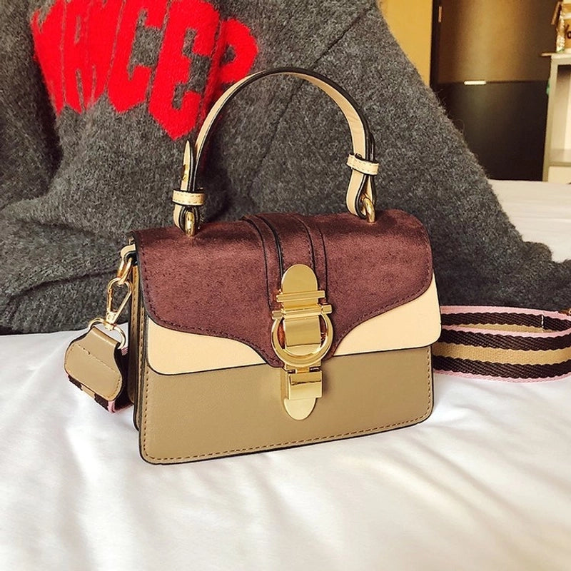 Women's Small Pu Leather Vintage Style Square Bag