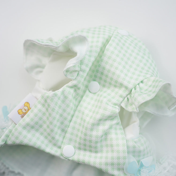 Plaid Flower Decor Tulle Dog Cat Dress