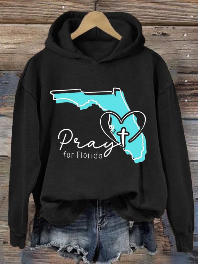 Women's Pray For Florida Print Sweatshirt