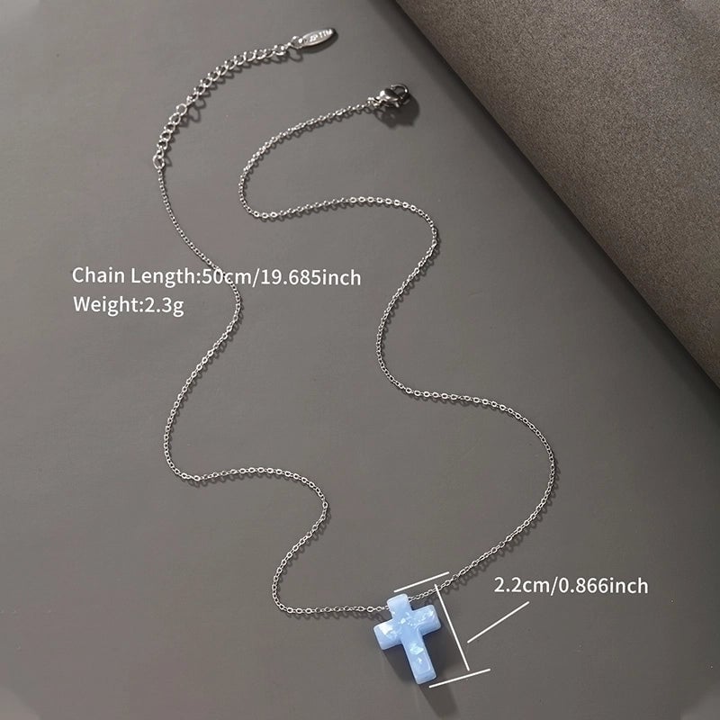 304 Stainless Steel Plastic XUPING Minimalist Hexagram Cross Pendant Necklace