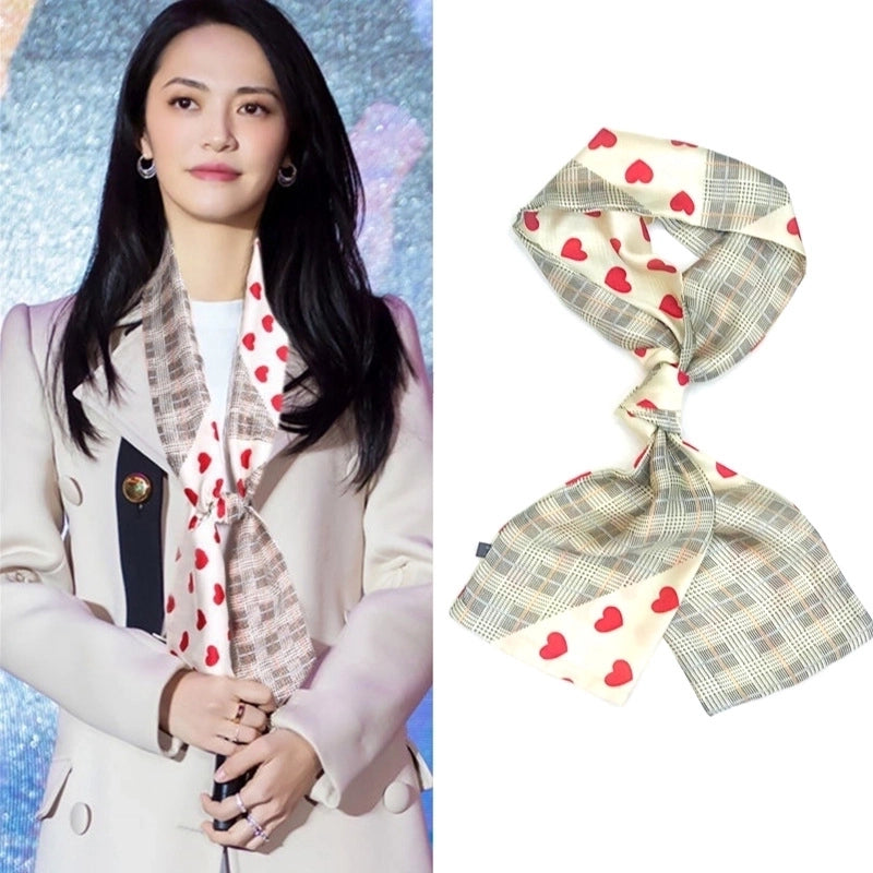 Women's Elegant Minimalist Geometric Chiffon Printing Silk Scarf