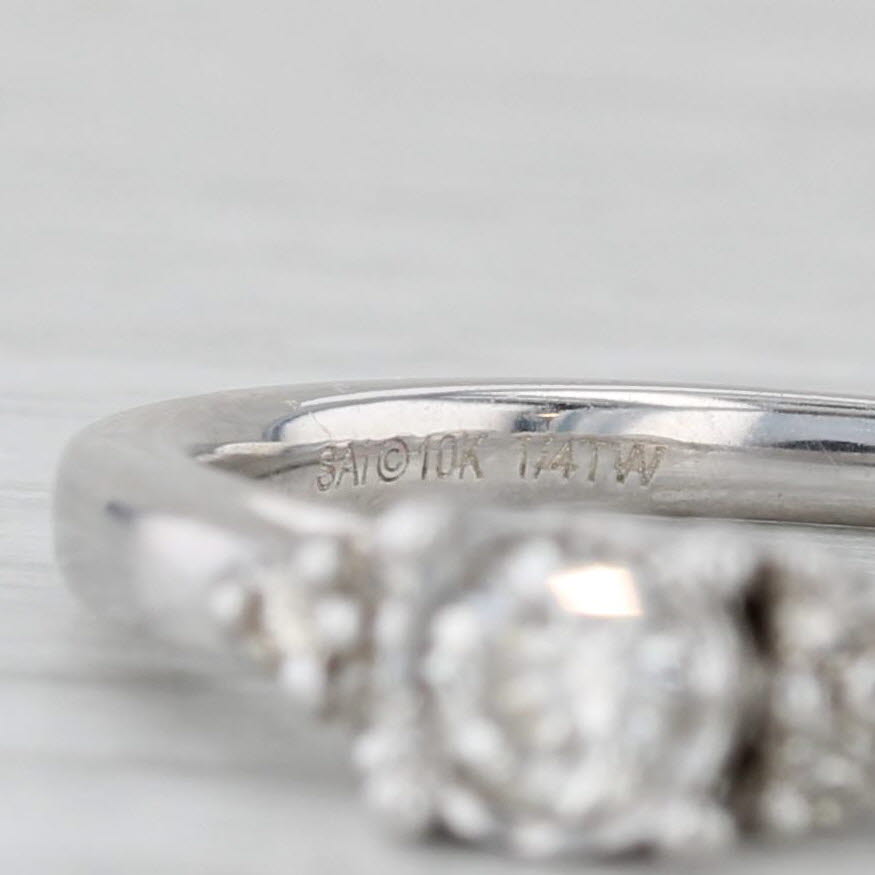 0.24ctw Round Diamond Engagement Ring 10k White Gold Size 7