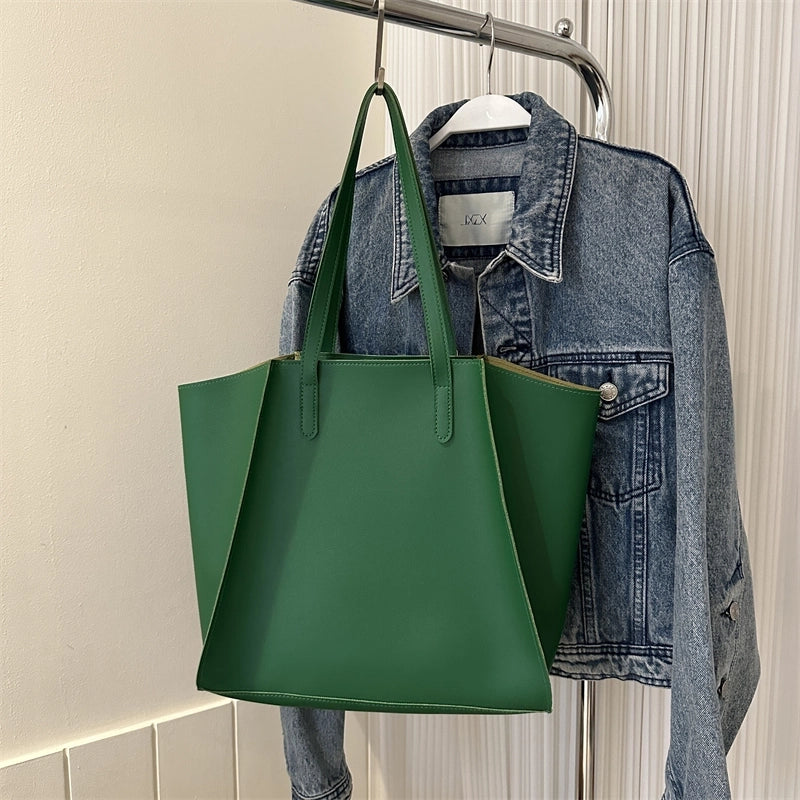 Women's All Seasons Pu Leather Elegant Basic Tote Bag Underarm Bag