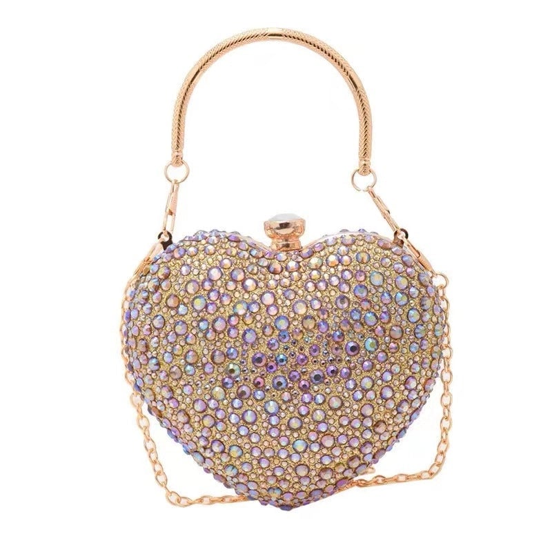 Red Black Rose Gold Pu Heart Shape Heart-shaped Evening Bags