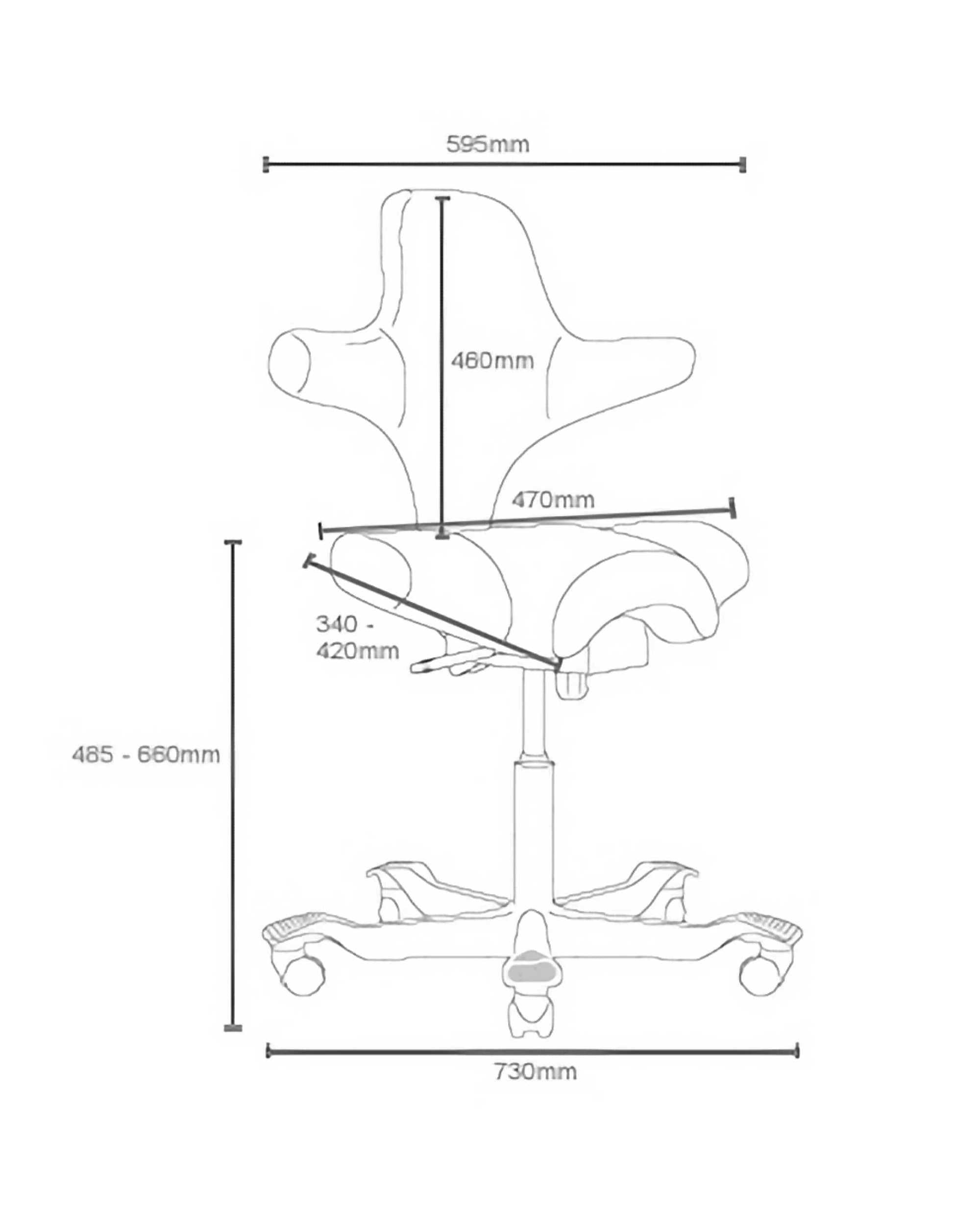 Capisco 8106 Ergonomic Chair. Grey/Silver