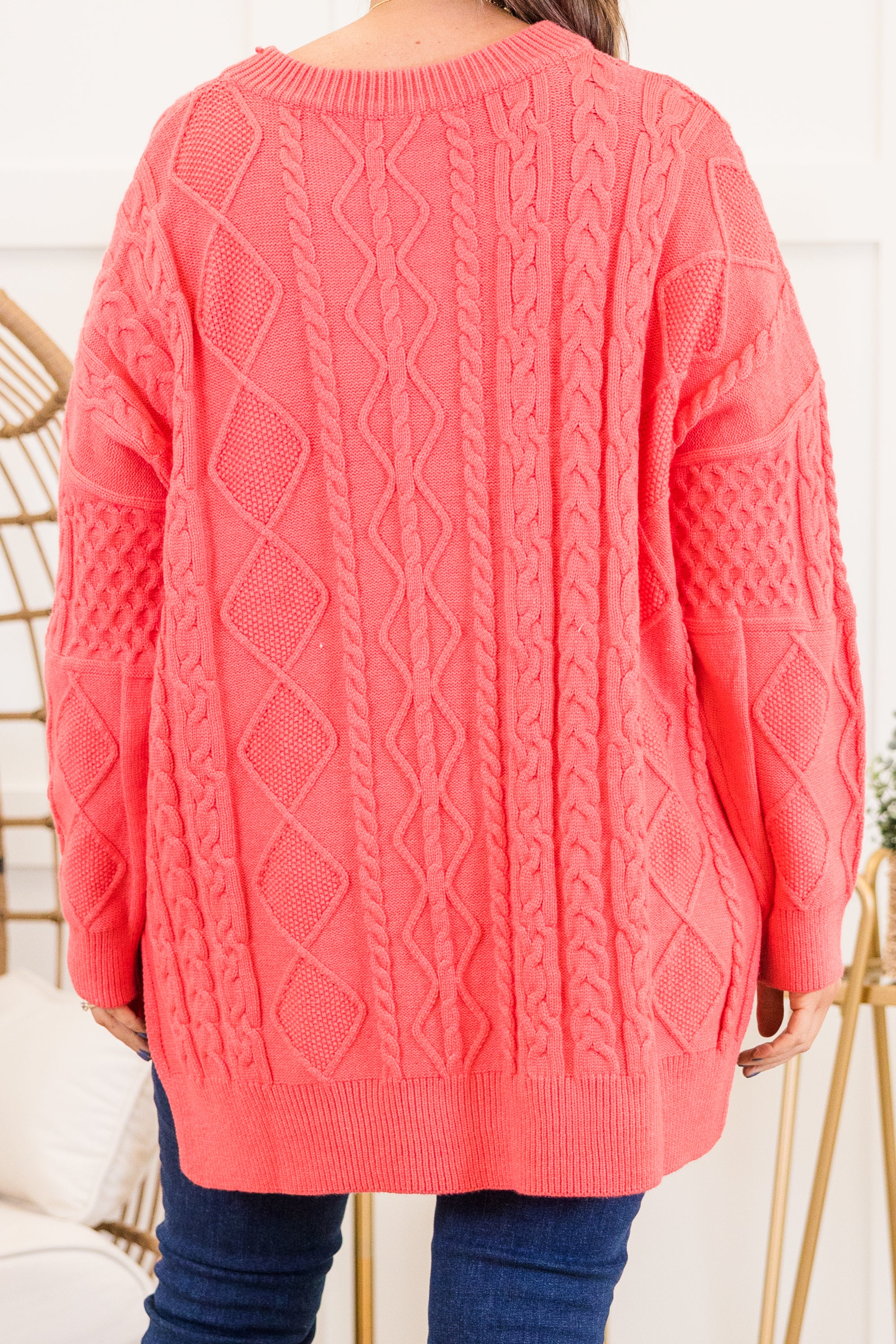 You Should Know Sweater. Coral