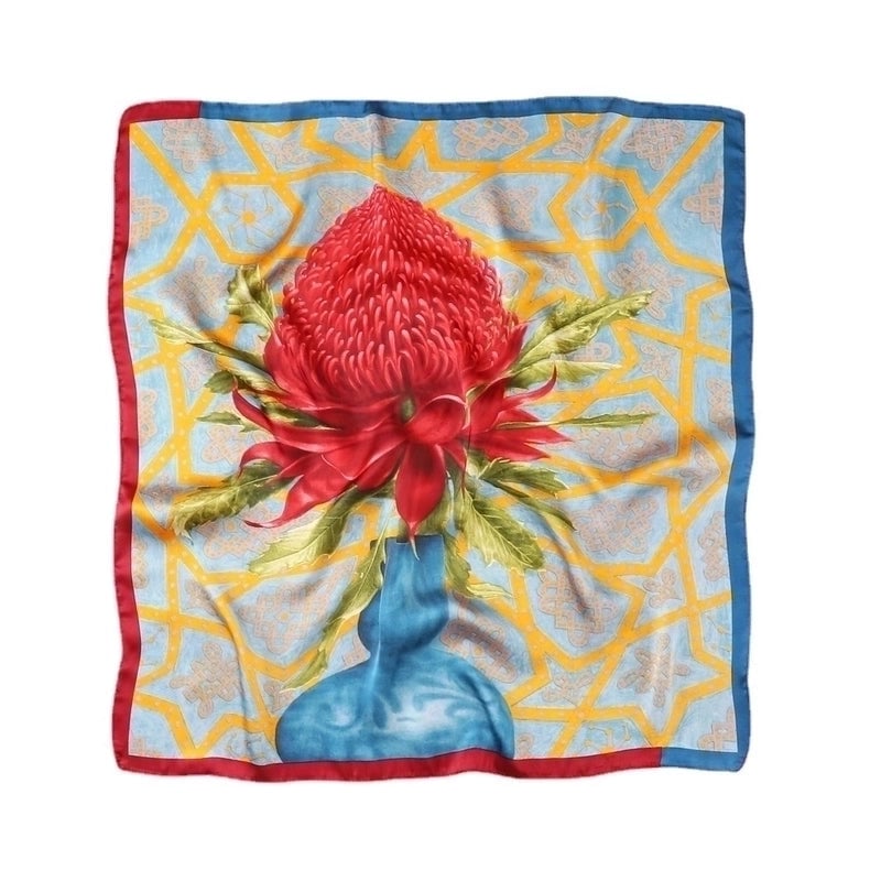 Women's Sweet Geometric Satin Printing Silk Scarves