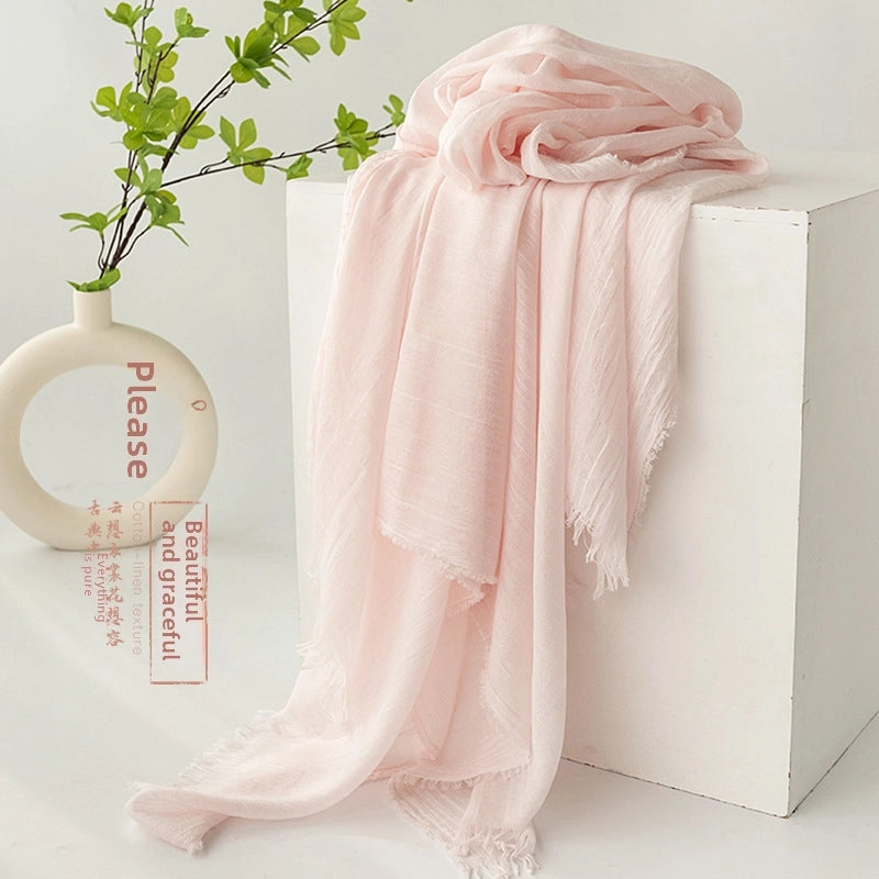 New Summer Solid Color Simple Scarf Commuter Sunscreen Shawl Scarf Women's High-grade Scarf Scarf Scarf