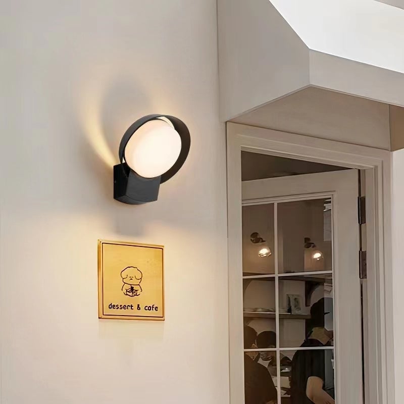 Modern Outdoor Wall Sconce with Circular Frame