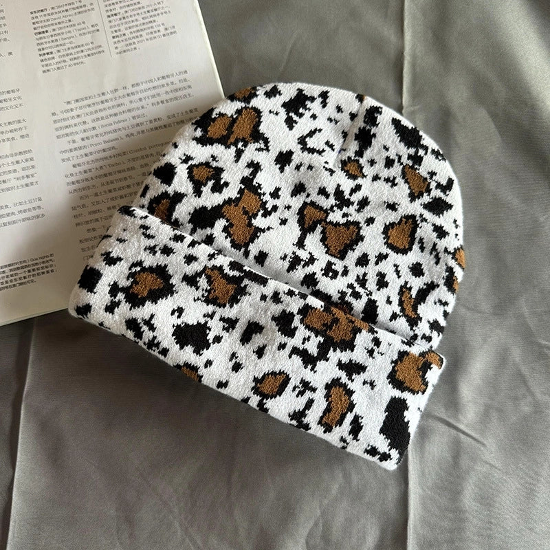 Women's Streetwear Leopard Eaveless Wool Cap