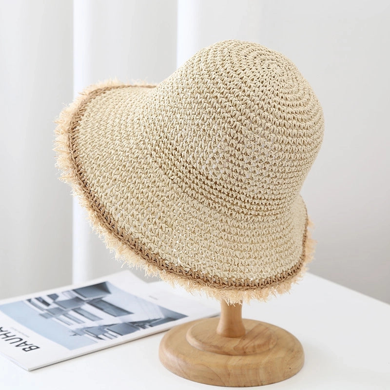 Women's Basic Solid Color Big Eaves Bucket Hat