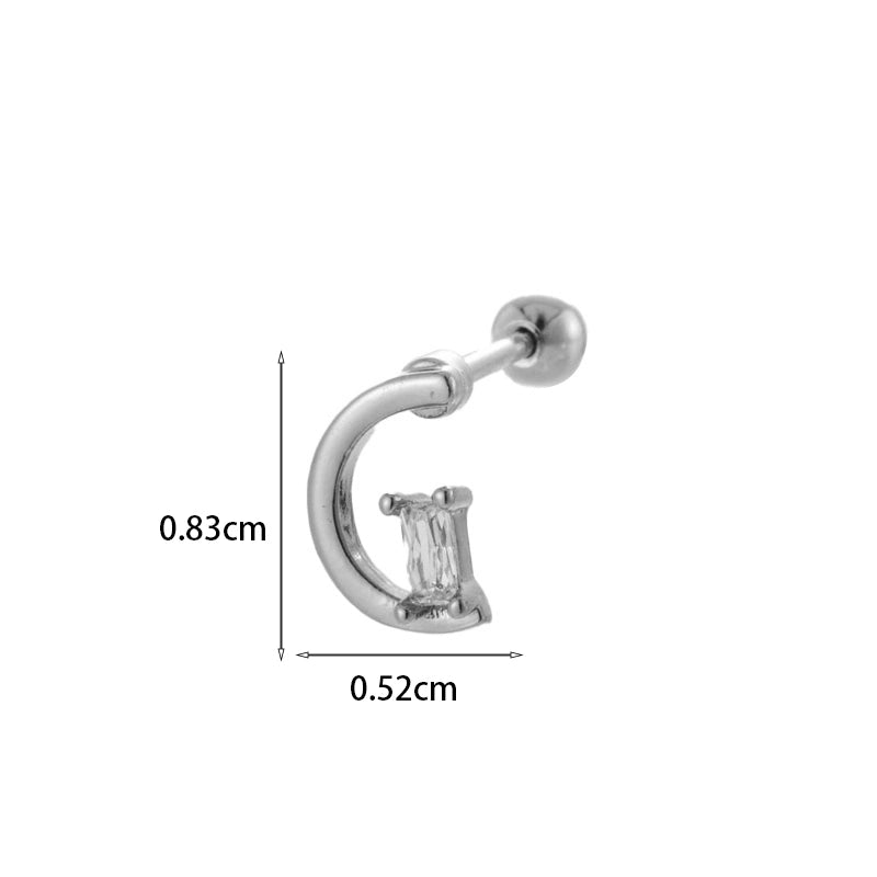 Ear Cartilage Rings & Studs Geometric Copper Plating Artificial Gemstones