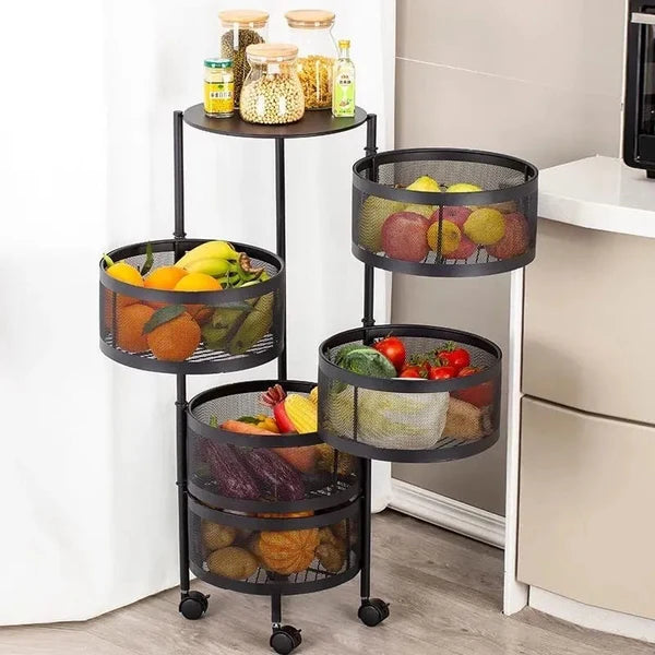 Premium Round Metal Trolley 5 Layers