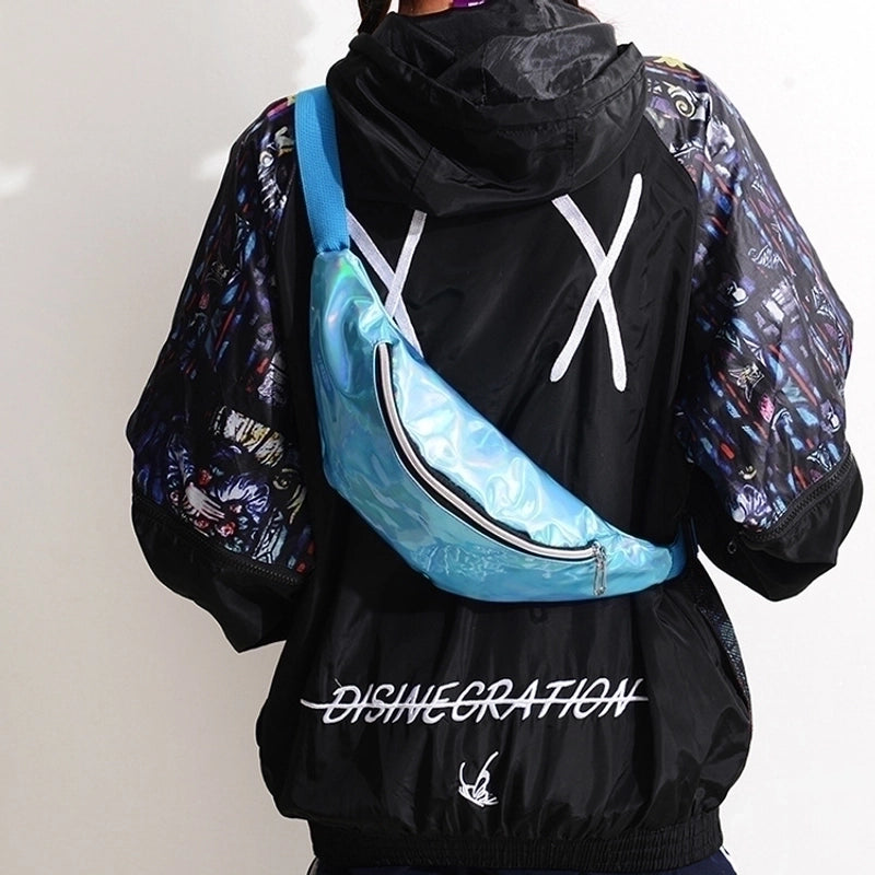 Women's Streetwear Solid Color Pvc Waist Bags