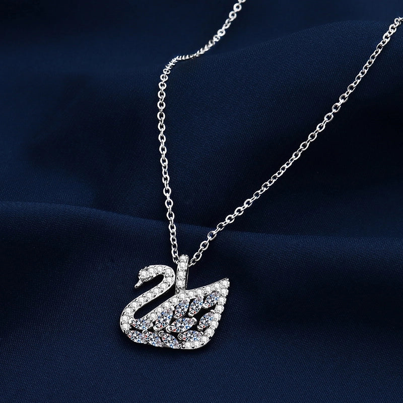 Minimalist Shiny Round Water Droplets Bow Knot Copper Plating Inlay Zircon Silver Plated Pendant Necklace Necklace Pendant