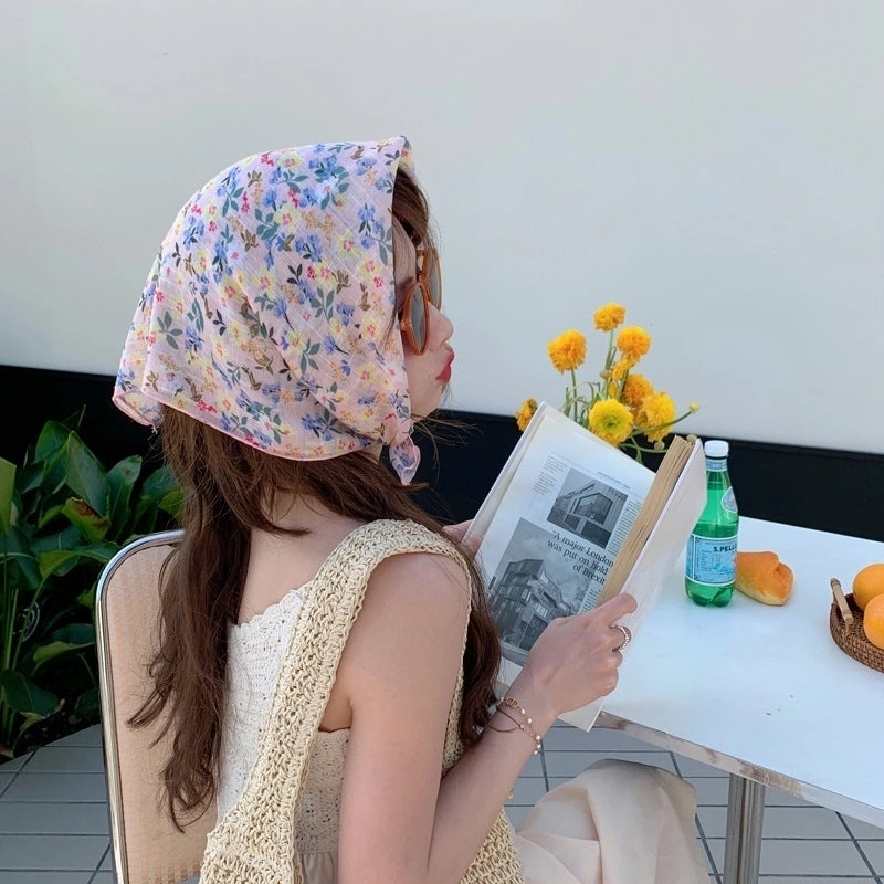 Women's Sweet Pastoral Flower Polyester Printing Bandanas