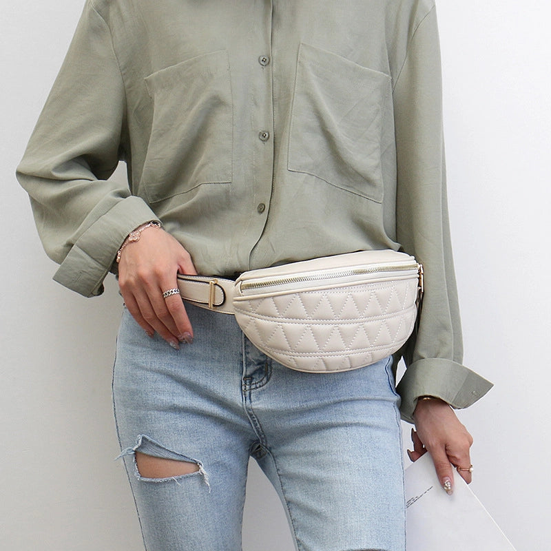 Waist Bag For Women  New Autumn And Winter Rhombus Wide Shoulder Strap Chest Bag Multi-purpose Fashion Girl Waist Bag Messenger Bag