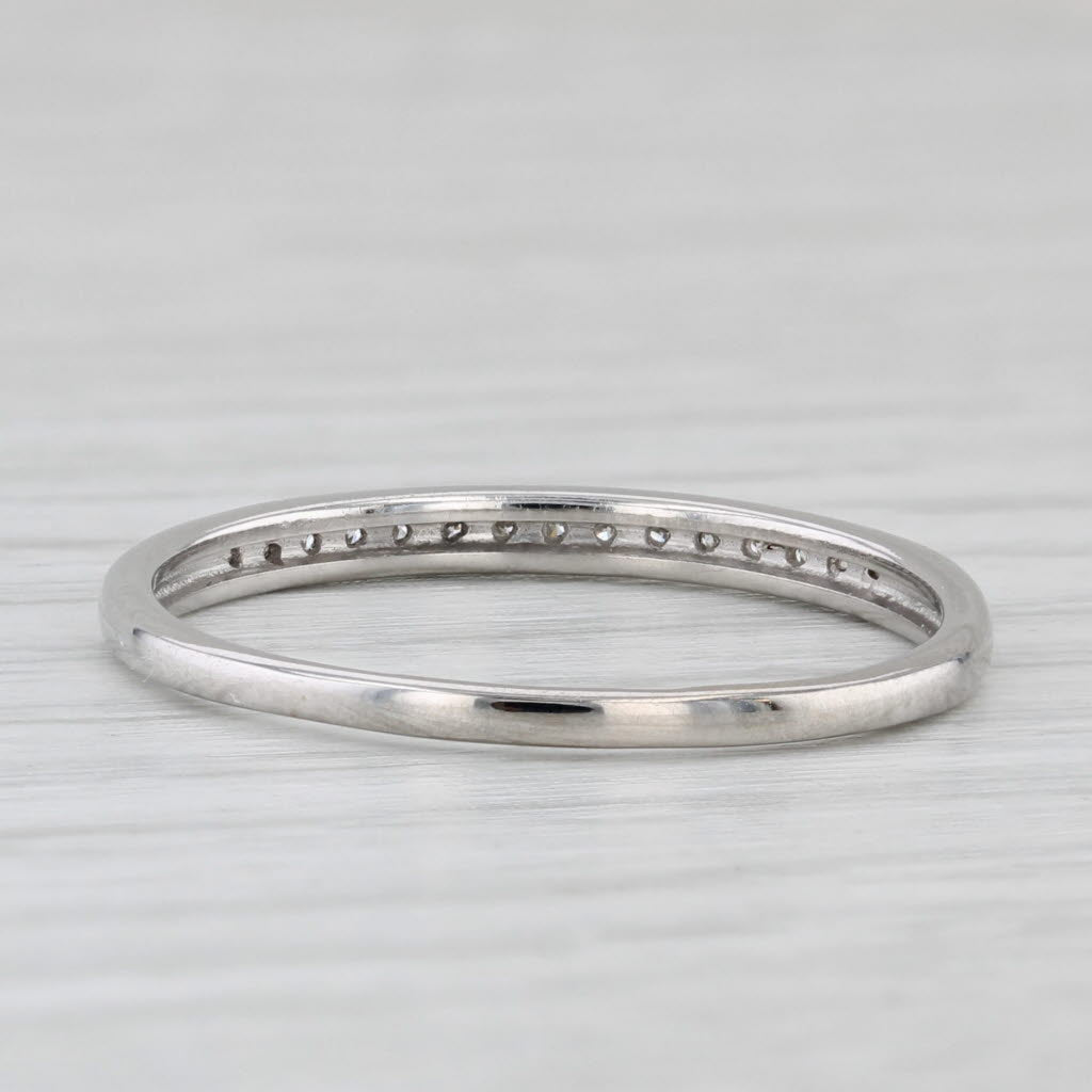 Diamond Wedding Band 14k White Gold Stackable Ring Size 9