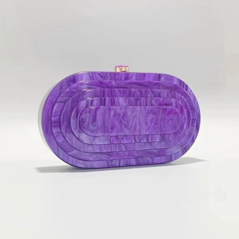 Rose Red Green Purple Arylic Solid Color Square Evening Bags