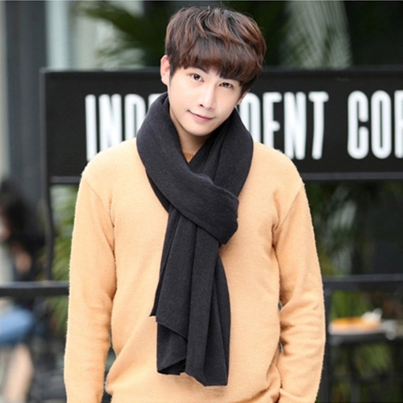 Winter Scarf Winter Men's Scarf Solid Color Cashmere Scarf Women's Shawl