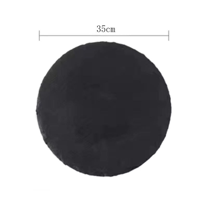 Slate Dinner Plate Dessert Sushi Plate Western Food Black Slate Plate Tableware Flat Plate Barbecue Steak Plate