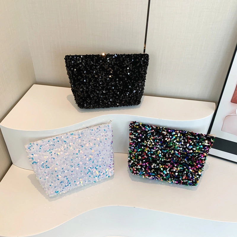 Women's Medium PVC Solid Color Streetwear Sewing Thread Square Zipper Clutch Bag