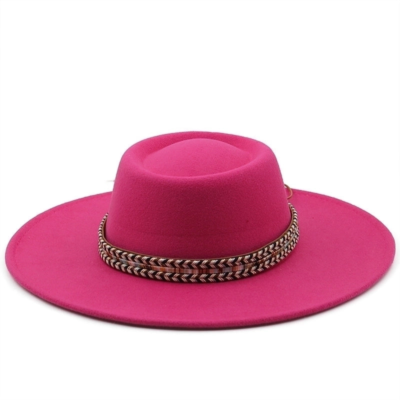 Fashion Ethnic Autumn And Winter Men's And Women's Couple Broad-brimmed Hat