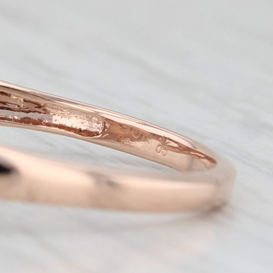 0.17ctw Diamond Halo Engagement Ring 10k Rose Gold Size 8.5