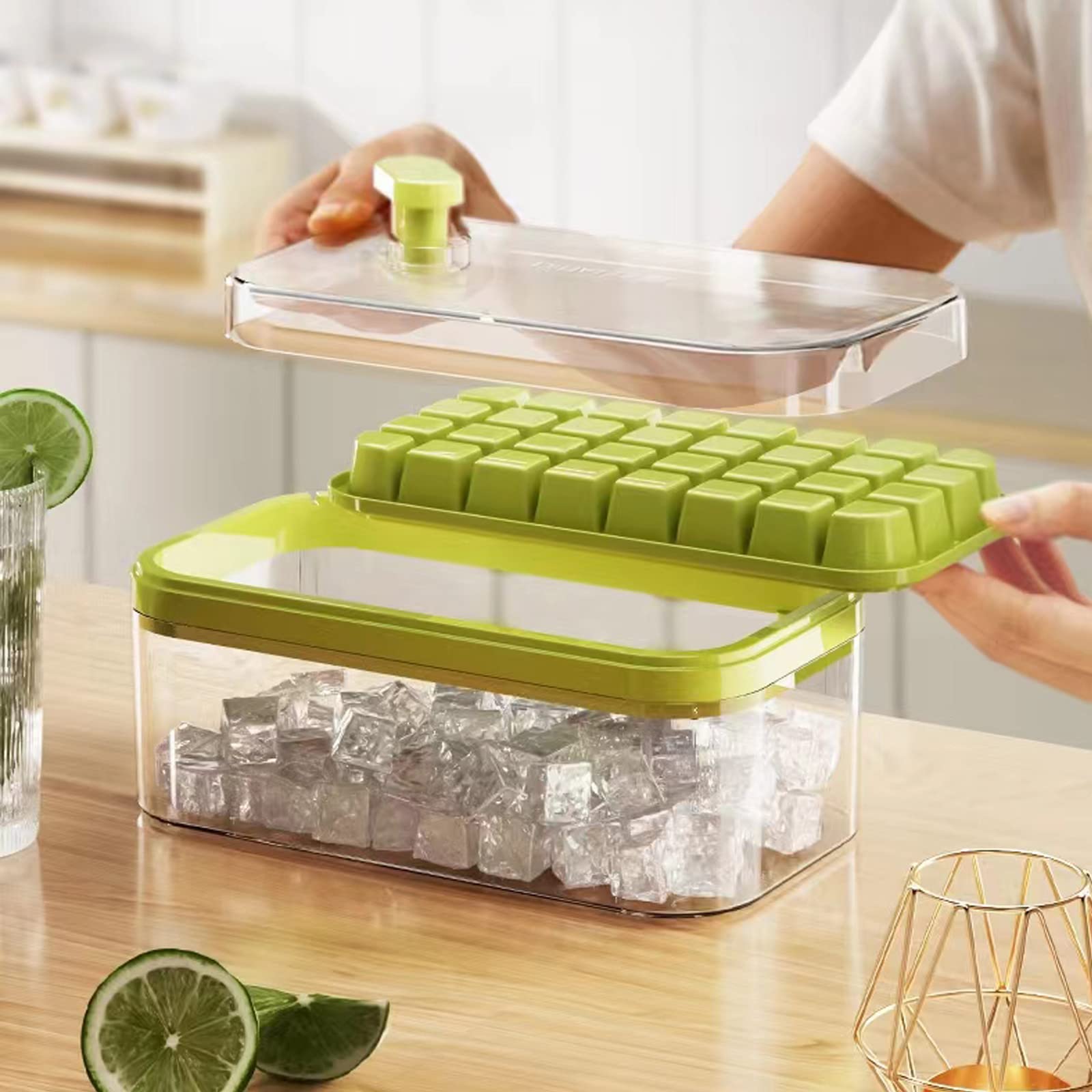 🔥🔥🔥Ice Cube Tray with Lid and Bin