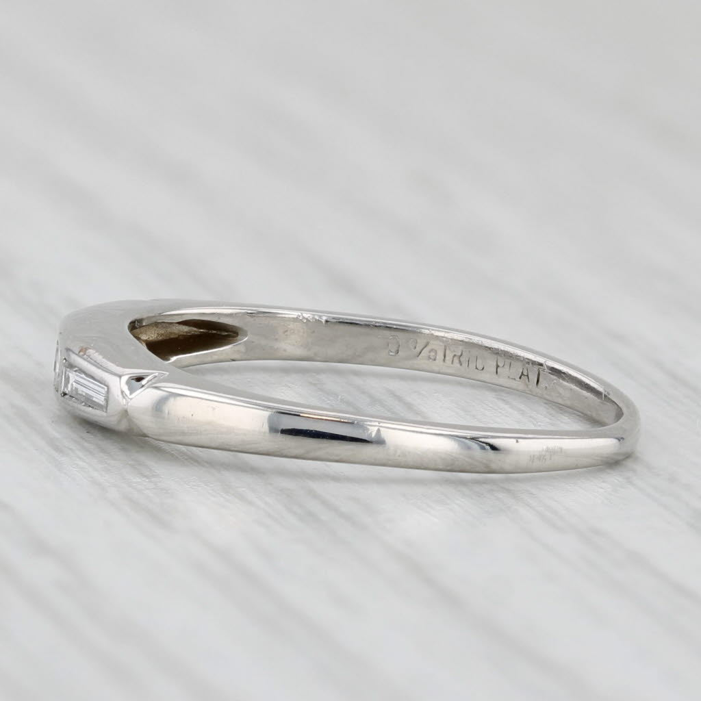 0.12ctw Diamond Wedding Band Platinum Size 5.75 Stackable Ring