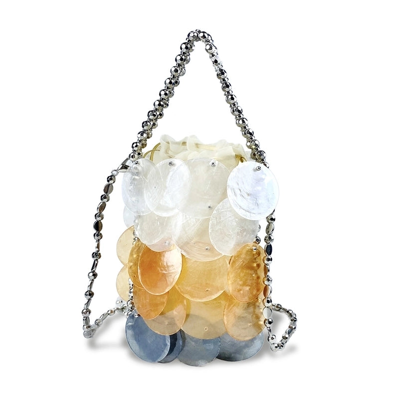 Women's Small Shell Patch Geometric Fashion Shell Open Handbag