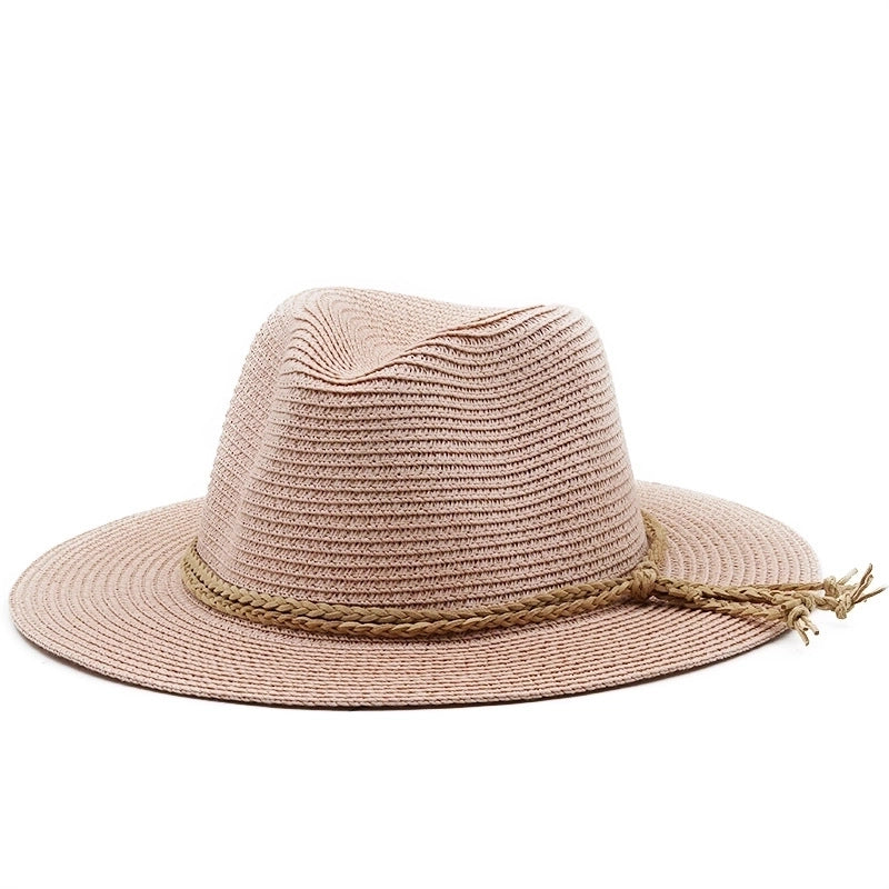 Women's Minimalist Classic Style Bow Knot Flat Eaves Straw Hat