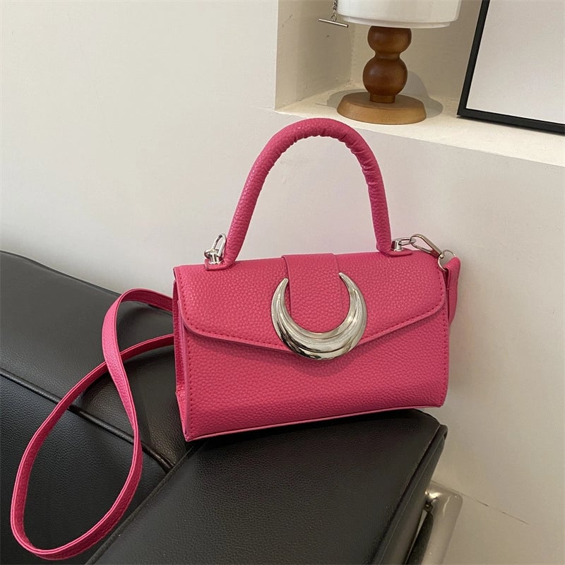 Women's Small Pu Leather Solid Color Streetwear Square Magnetic Buckle Shoulder Bag Handbag Crossbody Bag