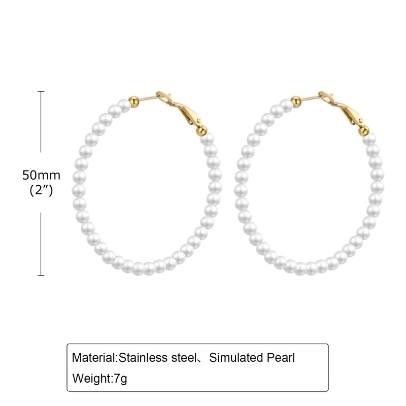 1 Pair Minimalist Geometric 303 Stainless Steel Hoop Earrings