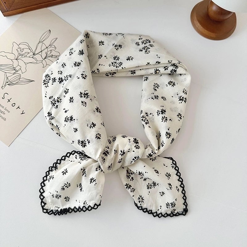 Women's Elegant Sweet Printing Cotton And Linen Silk Scarf