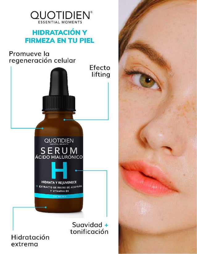 Kit Facial Limpiador + Tónico + Serum Vitamina C + Suero Acido Hialuronico + Gel Contorno de Ojos Quotidien Skin Care