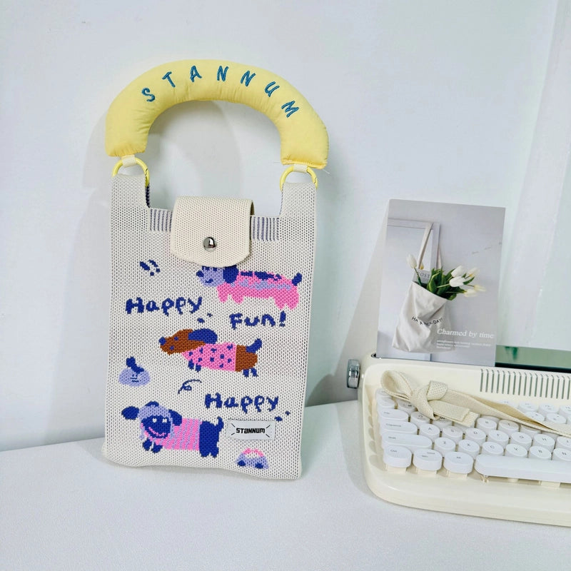 Women's Small Polyester Animal Letter Streetwear Square Magnetic Buckle Handbag