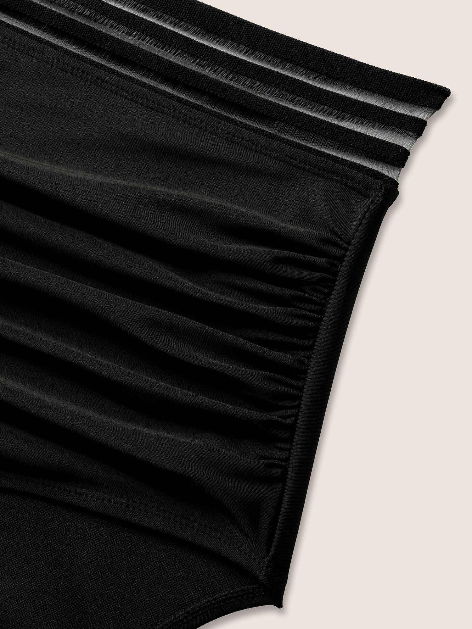 Woven Ribbon Gathered High stretch Swim Bottom