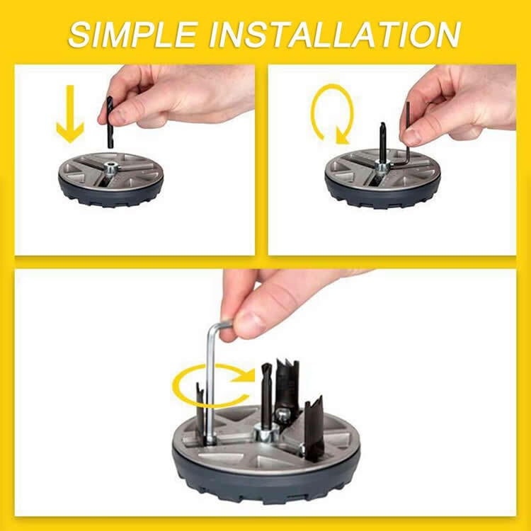 Adjustable punch saw tool for drilling