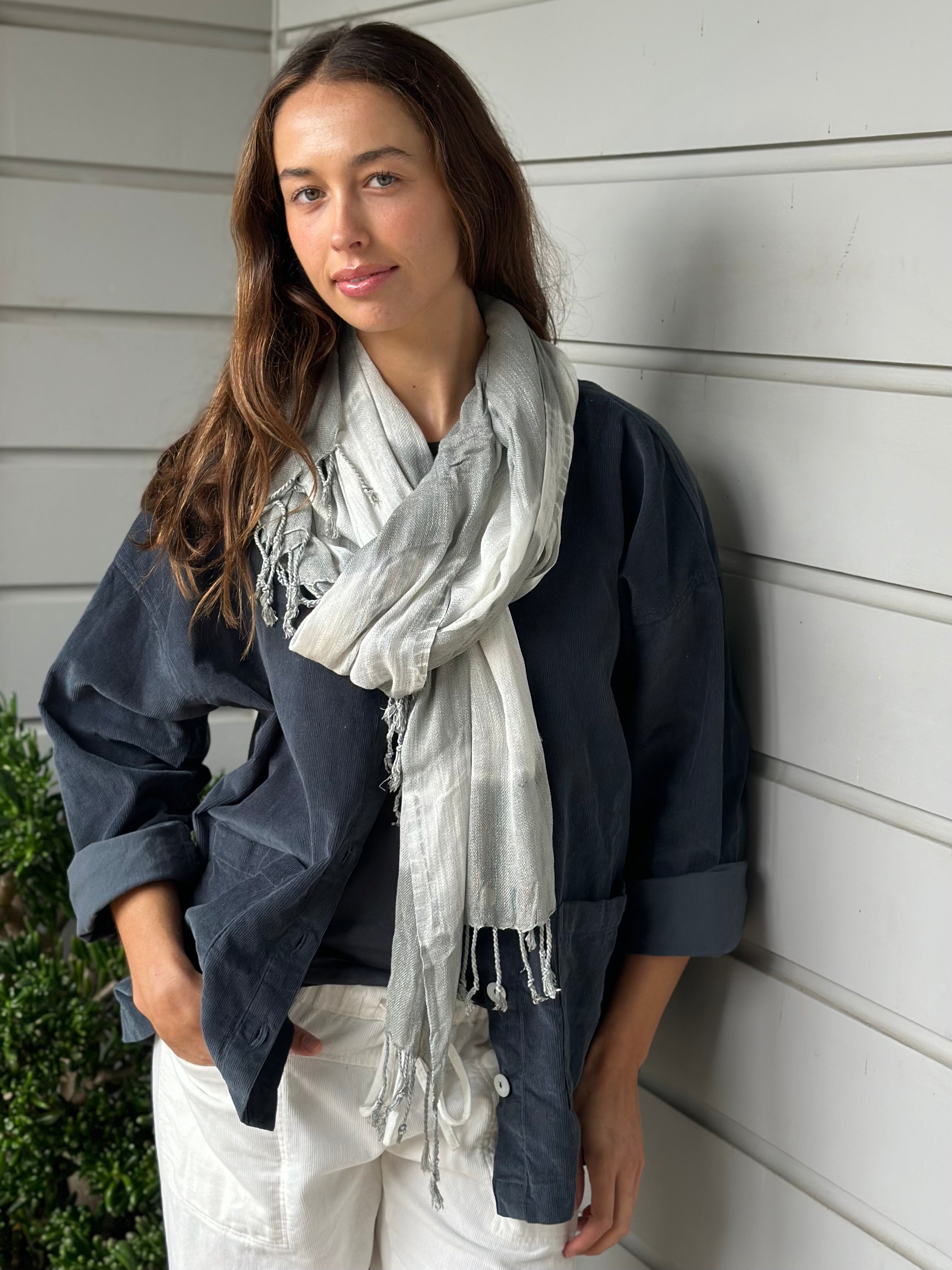 soft neck scarf-soft grey tie dye
