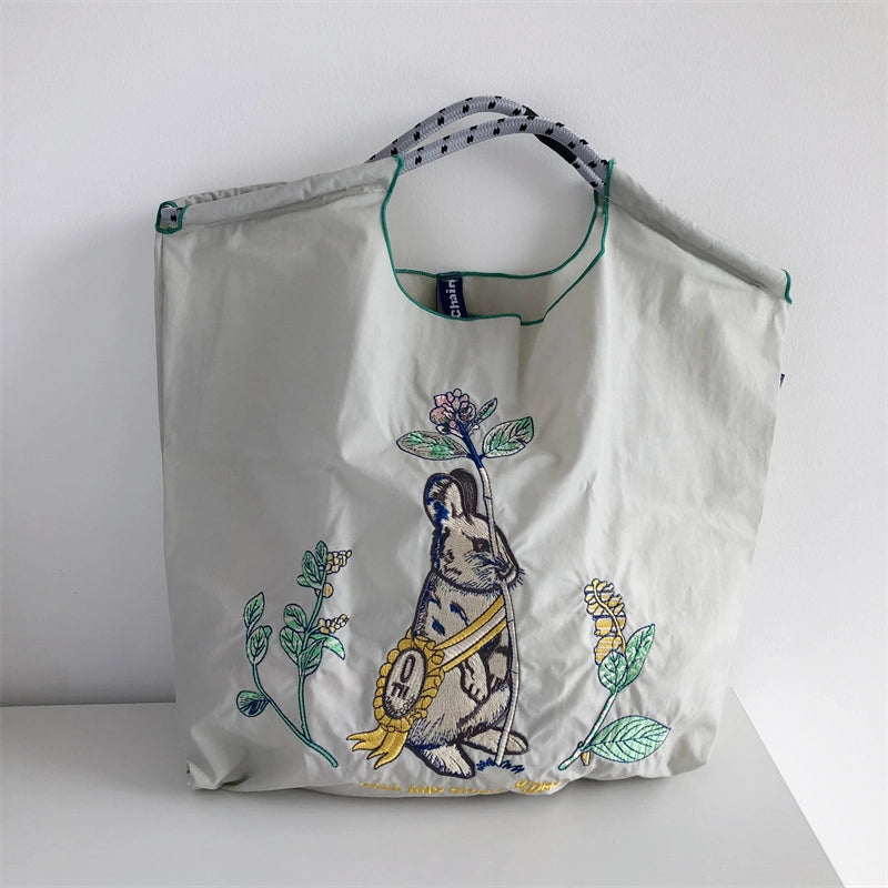 Unisex Cute Rabbit Owl Nylon Shopping Bags