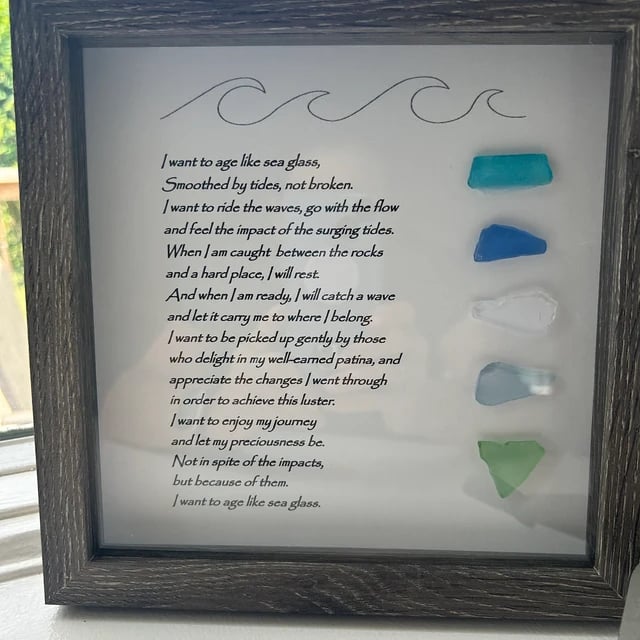 ❤️Handmade Large Sea Glass Poem