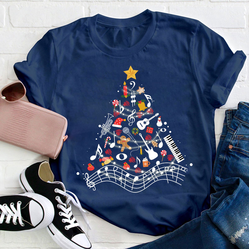 Musical Christmas Tree Teacher T-Shirt