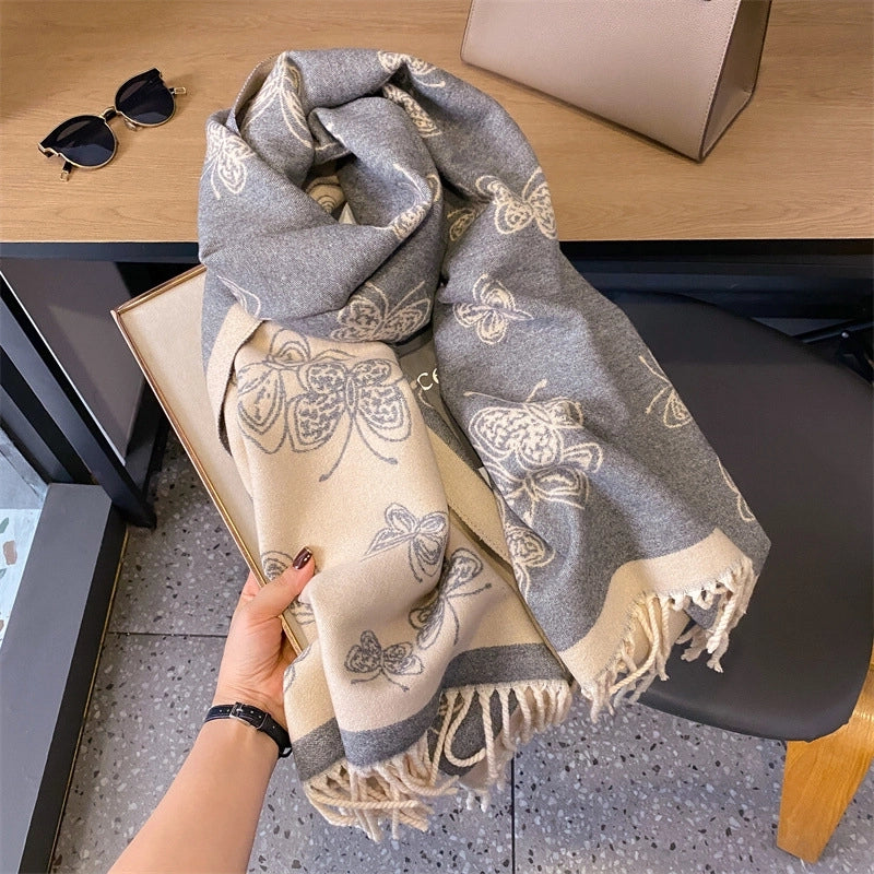 Adults Minimalist Commute Butterfly Polyester Scarf