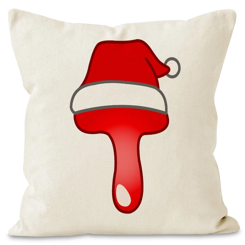 Christmas  Cute Modern Style Christmas Hat Letter Linen Polyester Pillow Cases Couch & Sofa Decor