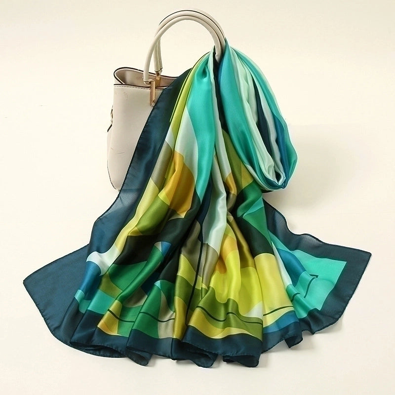 Women's Chinoiserie Paisley Satin Silk Scarf